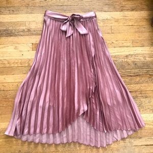 Dusty Rose Tea Length Skirt with side tie
